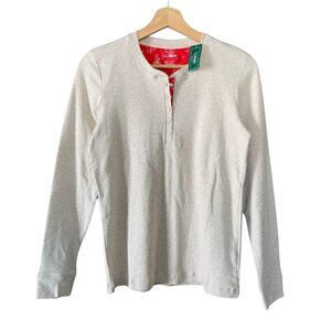 L.L. Bean Henley Pajama Top I Cream I XS